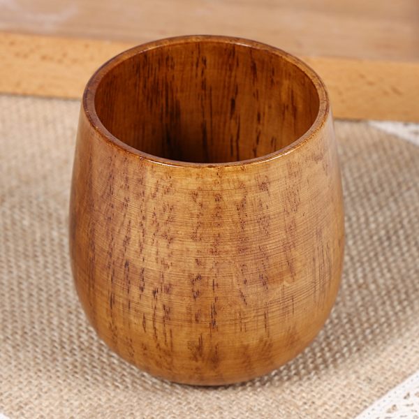 Trækop, primitiv, træfarvet, håndlavet, naturlig træ, kaffe, te, øl, juice, mælkekrus #1