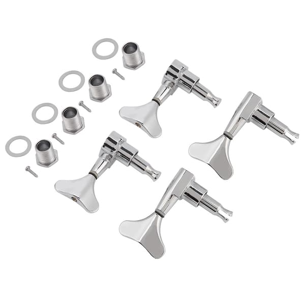 2L2R Fishtail-formet Knapforseglet Basguitar Stemmeskruer Mekanik (Sølv)