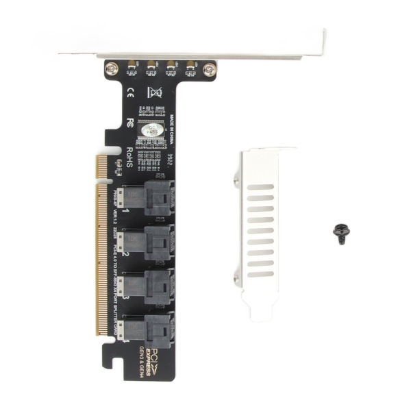 PCIE till U.2 adapterkort PCIE X16 till 4 portar U.2 NVME SFF8643 SFF8639 PCIE Split Expansion Card med LED-indikator