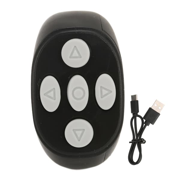 Bluetooth Fjernkontroll Multifunksjon Ringdesign Trådløs Telefon Selfie Utløser for Hjem Svart