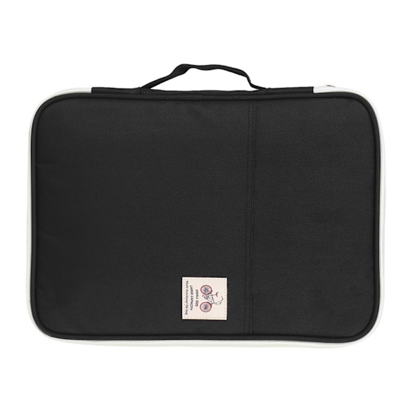 A4 Dokumentväska Filmapp Portfölj Organizer Dator Notebook Fodral med Dragkedja (Svart)