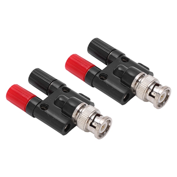 2 stk. BNC hann til dobbel 4mm banan hun kontakt bindingspost RF koaksial splitter adapter kontakt