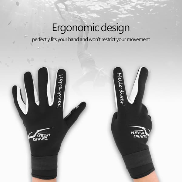 Keep Diving 2MM Varma Neoprenhandskar Simning Scuba Snorkling Handskar Utrustning (Svart L)