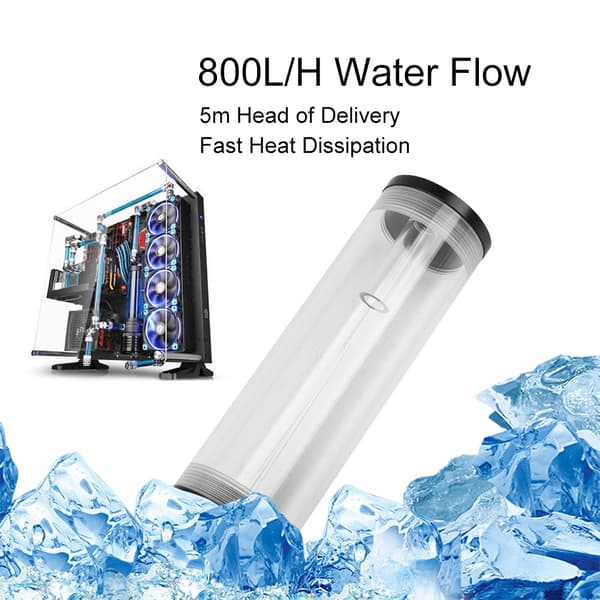 50m Diameter & 160mm Lång Dator Vattenkylningstank 800L/H Vattenflöde Mini DC Pump