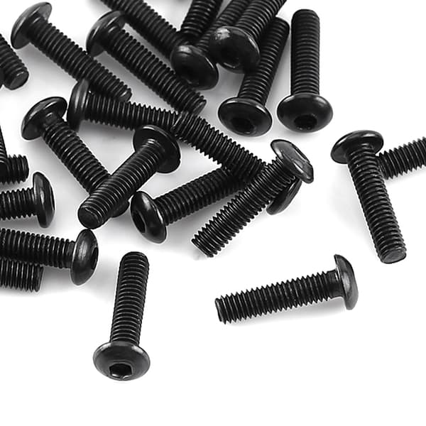 M3 Sorte Legeret Stål Hex Socket Skruer Bolt og Hex Møtrikker Spændeskiver Sortiment (Knaphoved)