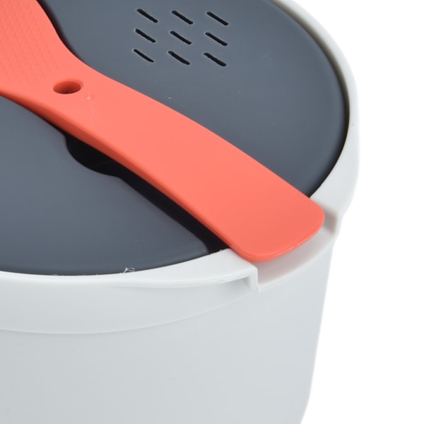Mikrovågsugnsriskokare 2L Livsmedelsklassad PP-material Riskedla Lock Sil Steaming Pot Riskokare Set Orange