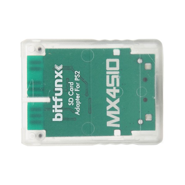 MX4SIO SIO2SD minneskortadapter Handgjord stabil ersättningsminneskortläsare för PS2 Transparent White