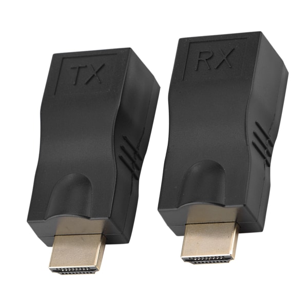 2x HDMI 30m Til RJ45 Nettverkskabel Forlenger Konverter Repeater Over CAT‑5e CAT6