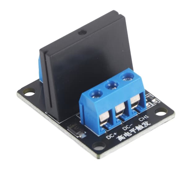 DC 5/12V 1-kanals Højniveau Trigger Solid State Relay Modul 250VAC 2A Udgang med Sikring (12V)