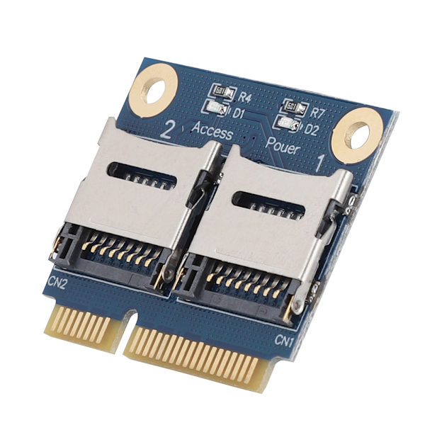 Mini PCIe til Dobbelt Micro Secure Digital Hukommelseskort Adapter Konverter Udvidelseskort