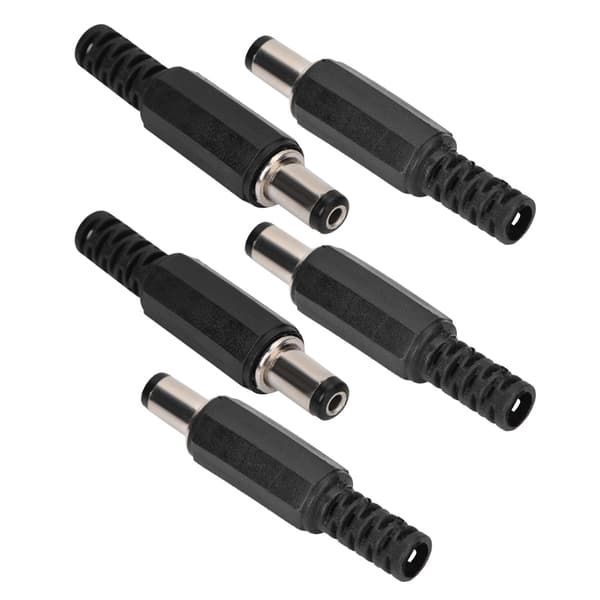 5 st 2,1 mm x 5,5 mm Han DC-strömstickpropp Jack Koaxialkontakt Adapter