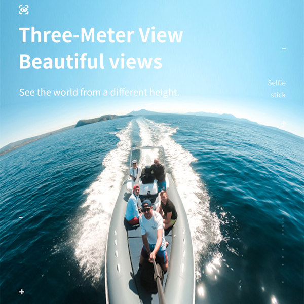 Camnoon 3 Meter/118 Tommer Bærbar Selfie Stick Teleskopisk Selfie Stand Kulfiber 4 Sektioner med 1/4in Skrue Kompatibel med INSTA360 X2/X3