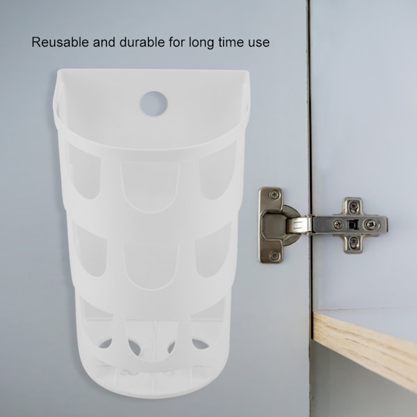 Väggmonterad förvaringslåda i plast för soppåsar, kök, sovrum, badrum (Vit)