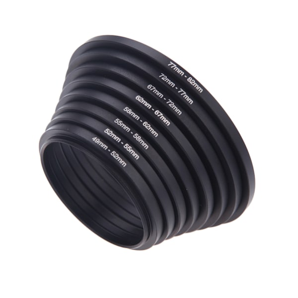8 kpl Suodatin Soviterenkaita 49-52-55-58-62-67-72-77-82mm 49mm-82mm