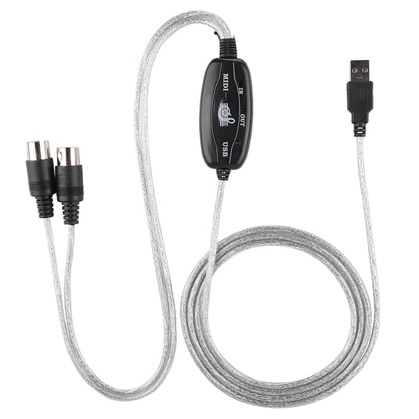 MIDI til USB Kabel Konverter MIDI Interface Adapter Ledning Keyboard Musikredigeringslinje