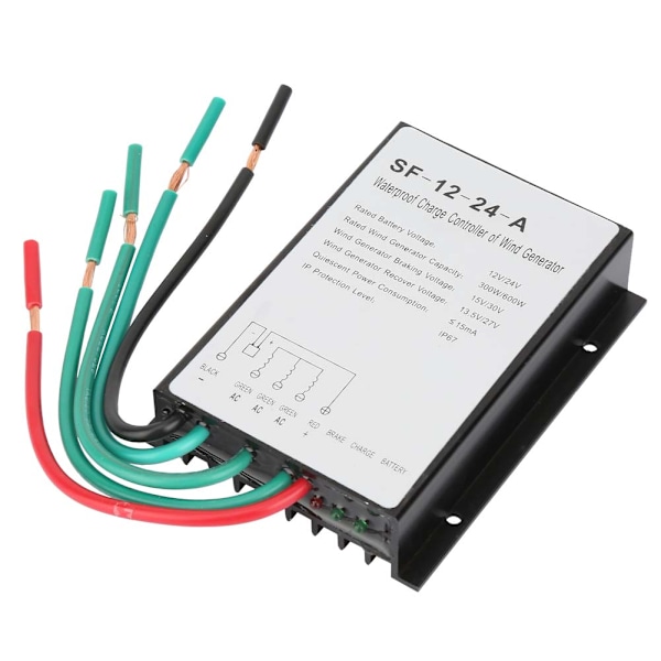 12V/24V 300W/600W Vandtæt Vindmølle Generator Ladecontroller Regulator