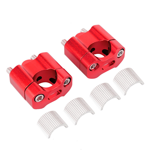 Par 22mm/28mm 1/8in 7/8in Motorcykel Styrefäste Klämmor Höjare Adapter CNC Aluminiumlegering Röd