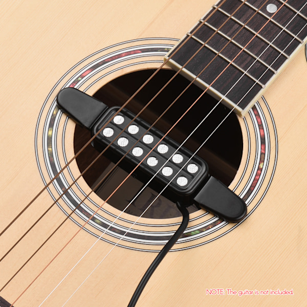 Akustisk Gitarr Pickup Clip-on Gitarr Pickup Transducer Instrument Pickup med 1/4 Tums Kontakt 2,9 Meters Kabel