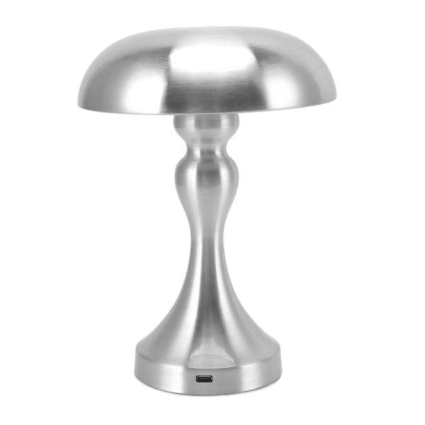 Bordslampa Uppladdningsbar Svampform 3 Hastigheter Färgtemperatur Touch Steglös Dämpning Nattlampa för Hem Silver