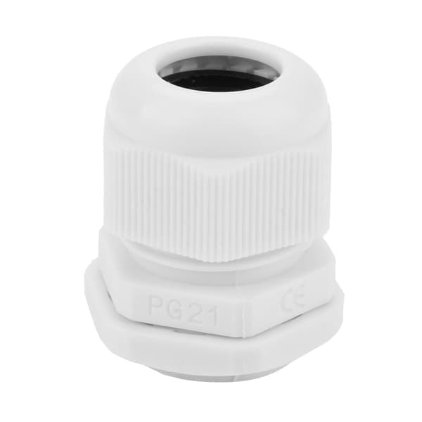 10 STK./sæt IP68 Vandtæt Hvid Nylon Plast Kabelkirtelforbindelse (PG21)