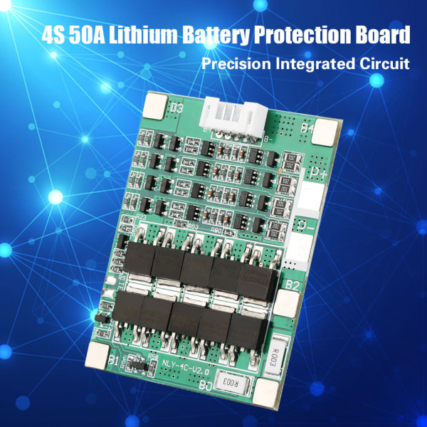 4S 50A litiumbatteriskyddskort 3,7V Li ioncell BMS PCB-kort
