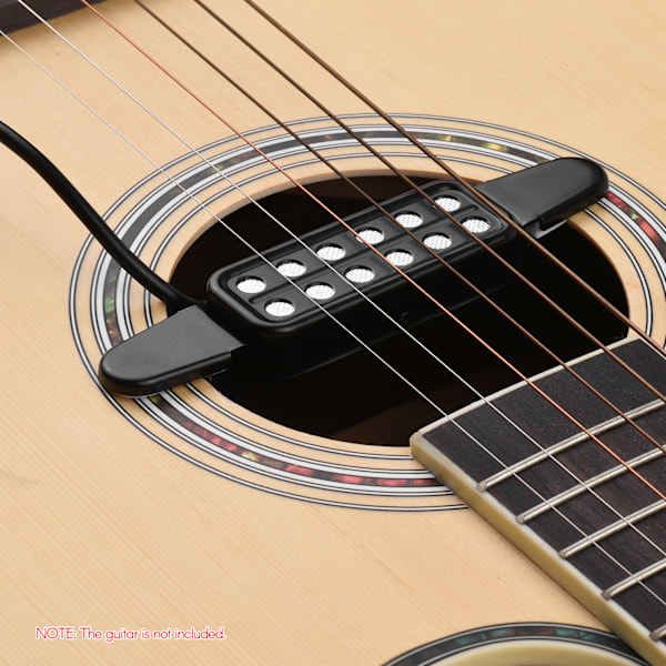 Akustisk Gitarr Pickup Clip-on Gitarr Pickup Transducer Instrument Pickup med 1/4 Tums Kontakt 2,9 Meters Kabel
