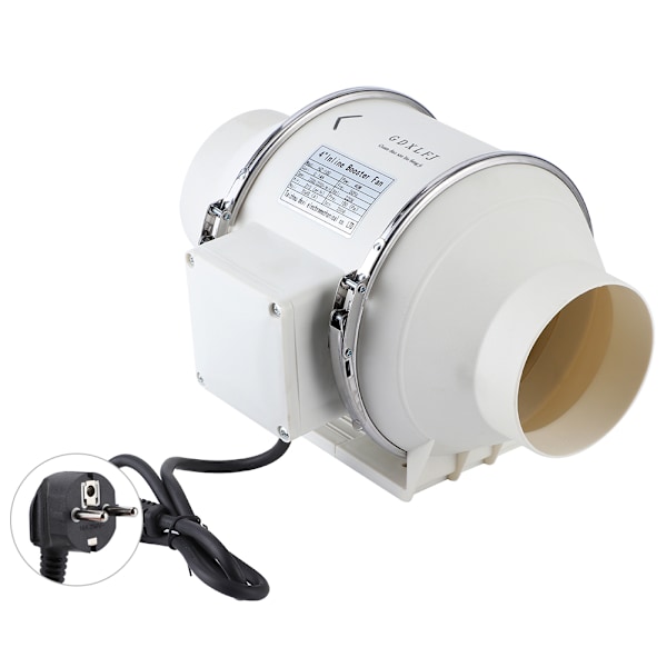 Hög Effektivitet Inline Kanalfläkt Luftutsug Badrum Kök Ventilationssystem 40W