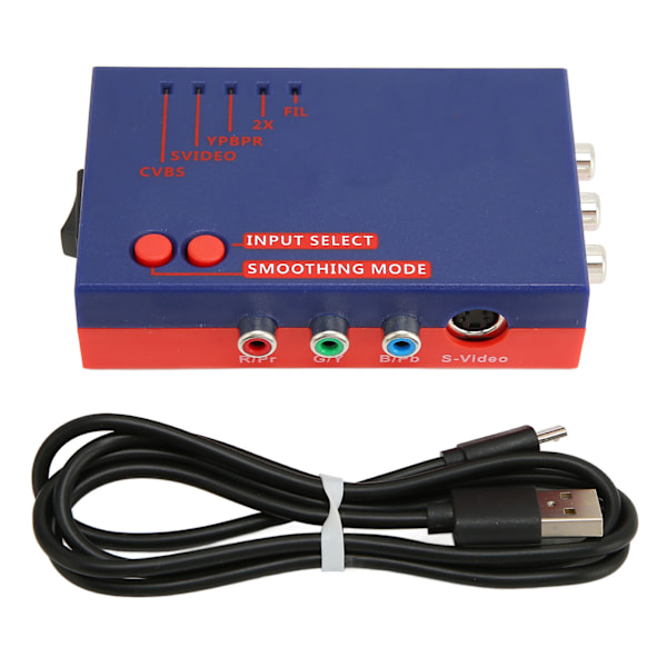 For RetroScaler2x Konverter A V Til HD Multimedia Interfa Cecompatible for RetroScaler2x Linjemultiplikator Blå