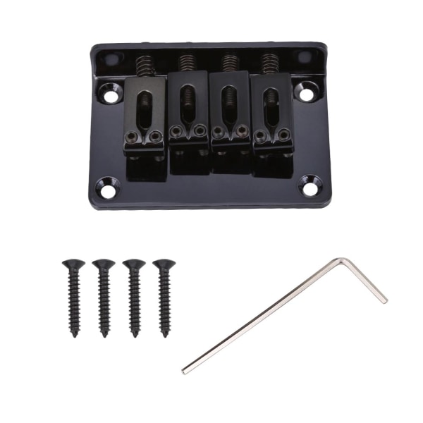 4-strengs fast bro erstatningsdeler for Cigarbox elektriske gitarer Bass Ukulele (Svart)