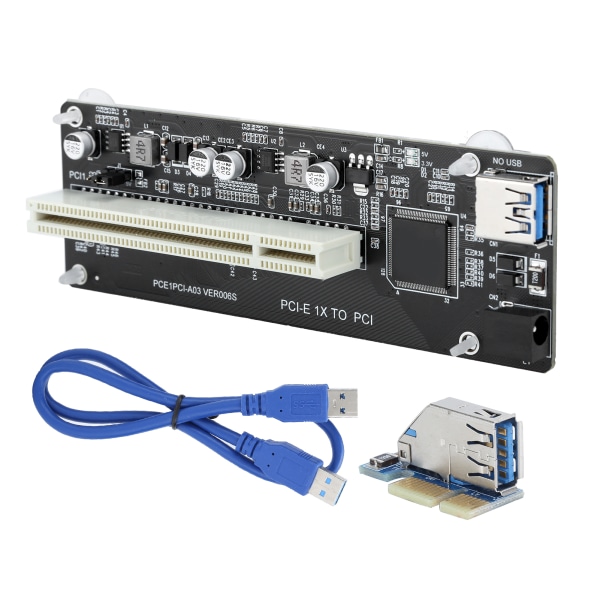 PCIE till Dubbel PCI Adapter Resin Riser Utbyggnadskort med 0,6m Anslutningskabel