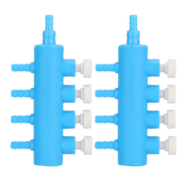 2 st Fisk Tank Luftdelare Luftrörsdistributör Akvarium Syrepump Adapter Tillbehör 4-vägs