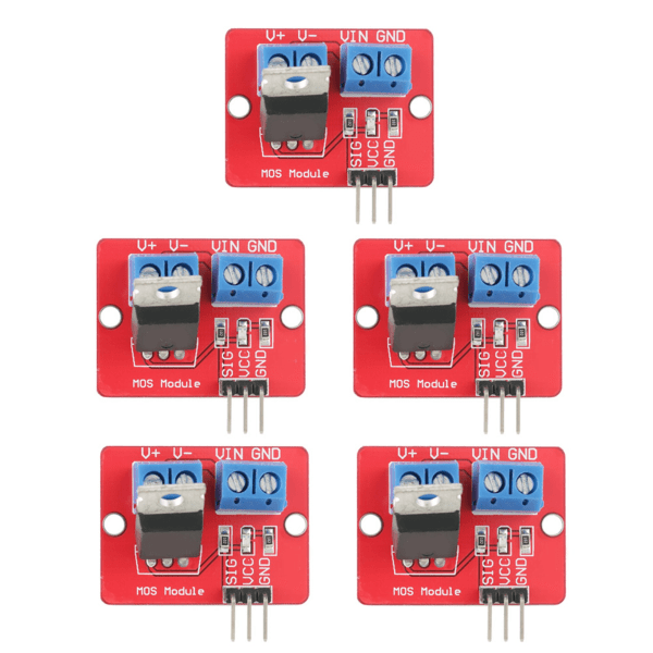 5 kpl 3,3 V / 5 V MOSFET-ohjainmoduuleja PWM-lähtöohjauskortit Lähtö 0–24 V