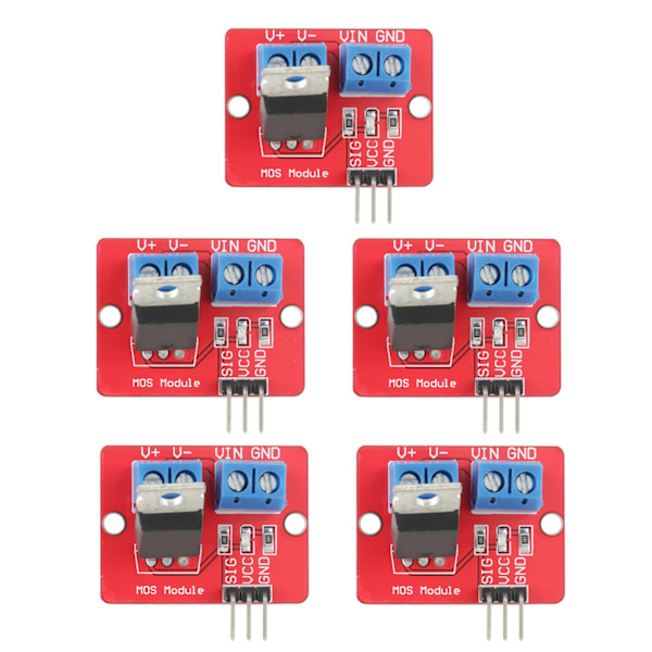 5 stk. 3,3V/5V MOSFET Driver Moduler PWM Utgang Drivkort Utgang 0‑24V