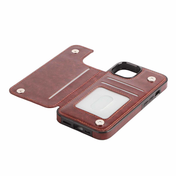 Flip Læder Wallet Etui Kort Holder Telefon Etui med Kort Holder til IPhone14 6.1