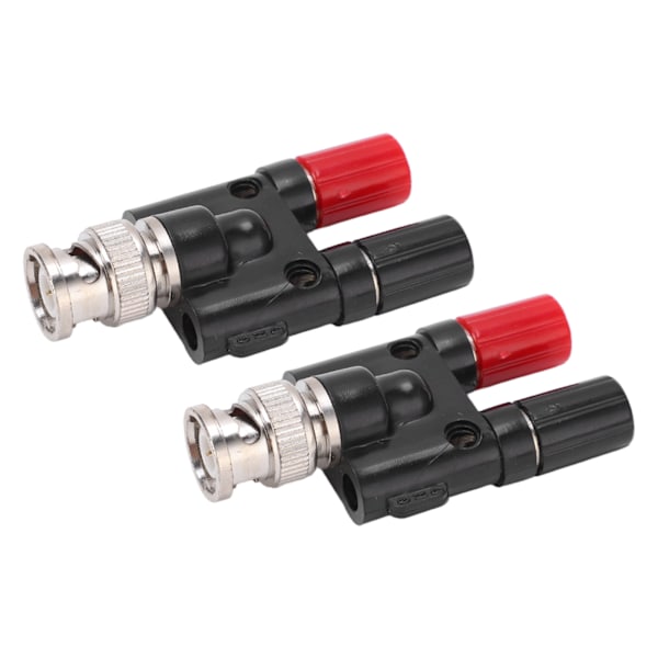 2 stk. BNC Han til Dobbelt 4mm Banan Hun Socket Bindingspost RF Koaksial Splitter Adapter Konnektor