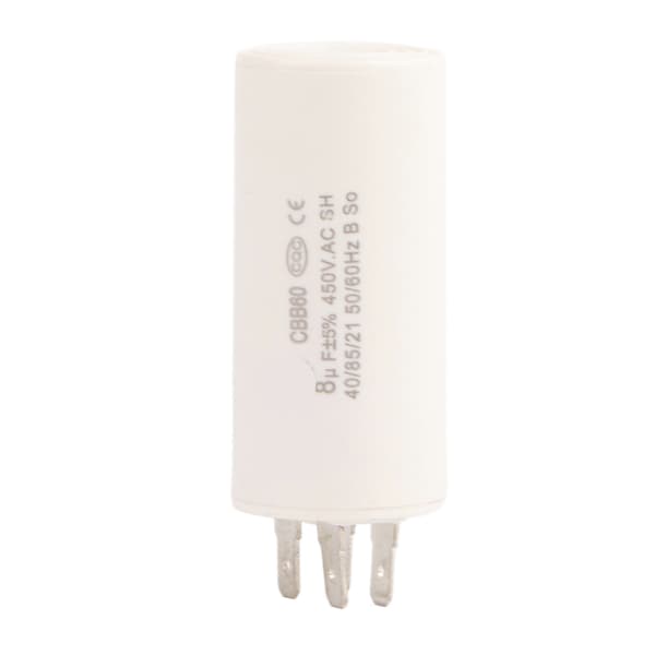 CBB60 Motorstartkondensator 450V 8uF Mikrofarad Kondensator Spadeterminaler