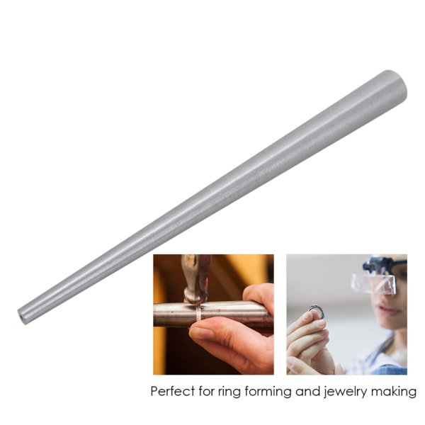 Ringförstorare i rostfritt stål Stick Dorn Sizer-verktyg för smyckesframställning ringformning (18,5 cm)