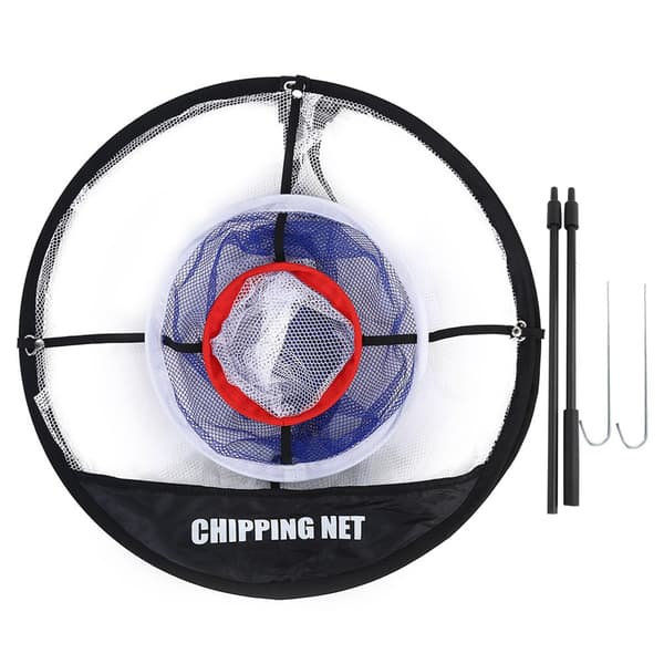 Sort Nylon Mesh Sammenfoldelig Golf Chipping Net Boldopsamler Beslag Taske Træningstilbehør
