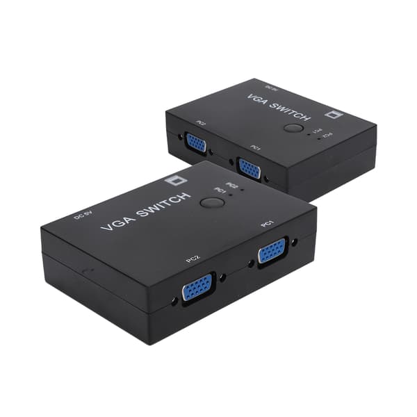 VGA Switcher 2 Input +1 Output MultiComputer Host Converter 2 værter i 1 skærm