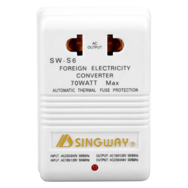 70W 110V/120V till 220V/240V Spänningsomvandlare Transformer (CN Standardkontakt)