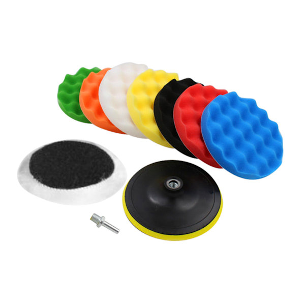 10 stk. Svampe Polerings Buffing Voks Pad Kit Til Bil Poleringsmaskine Buffer Med Boreadapter 4''
