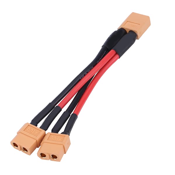 XT60 Parallel Batteripakke Konnektor Adapter 14AWG Kabel til RC Lipo 1 Han til 2 Hun