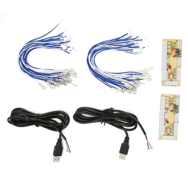2-spillers Arcade Encoder Uten Forsinkelse DIY Arcade Encoder med USB-kabler og Knappledninger for MAME