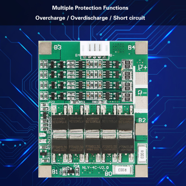 4S 50A Litium Batteri Beskyttelseskort 3.7V Li ion Celle BMS PCB Kort