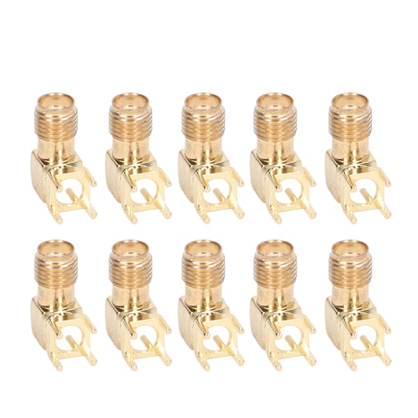 10st RF-kontakt Panel Böjd 90 Grader 4-Pin Antennbas PCB-kort Ändkoaxialadapter SMAKWE