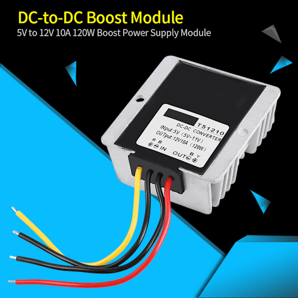 DC-DC Step Up-omvandlare 5V till 12V 10A 120W Boost Strömförsörjningsmodul