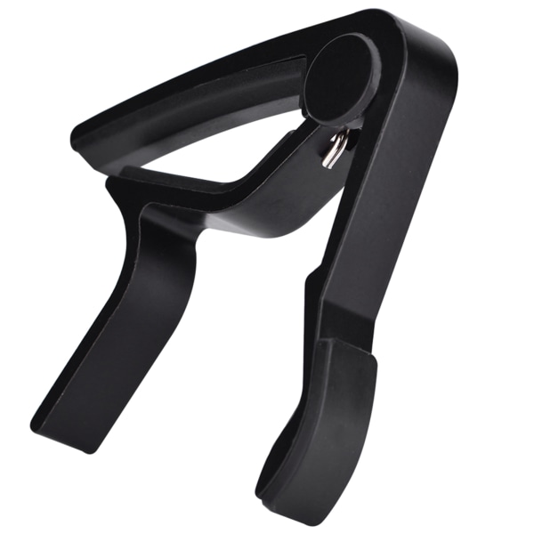 Bärbar Quick Change Tune Clamp Handhållen Tuner Capo för folkgitarr Svart