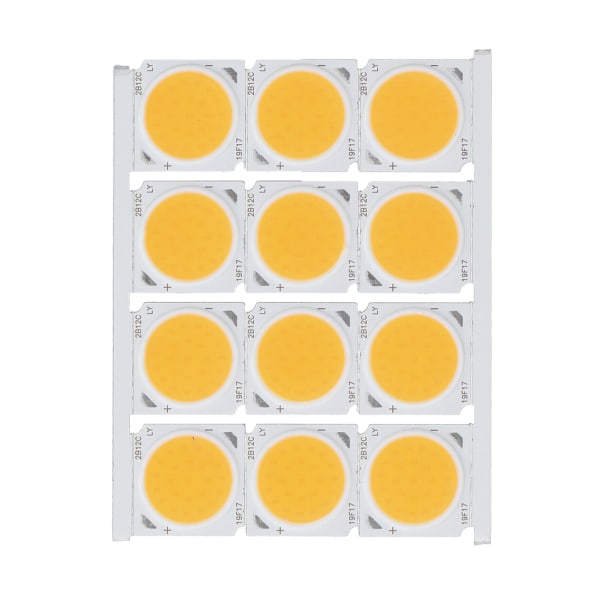 12 kpl COB-valonlähde suuritehoinen pyöreä LED-siru 12W 36‑41V 1080LM DIY-sisävalaistukseen, lämmin valo