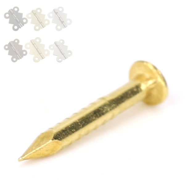 100 kpl Pyöreäpäinen naula messinki huonekalujen saranoiden laitteistotarvikkeet 10mm/15mm/18mm/22mm 10mm pituus