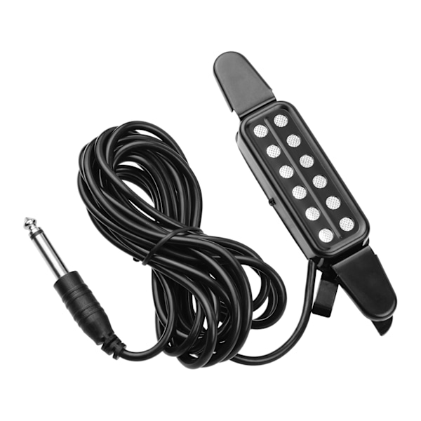 Akustisk Gitarr Pickup Clip-on Gitarr Pickup Transducer Instrument Pickup med 1/4 Tums Kontakt 2,9 Meters Kabel